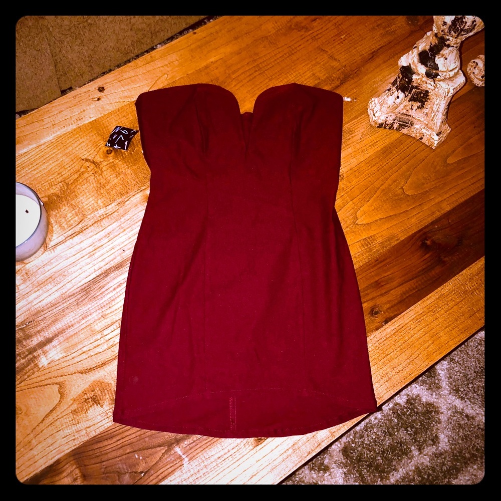Nasty Gal Strapless Plunge Bodycon Dress NWT